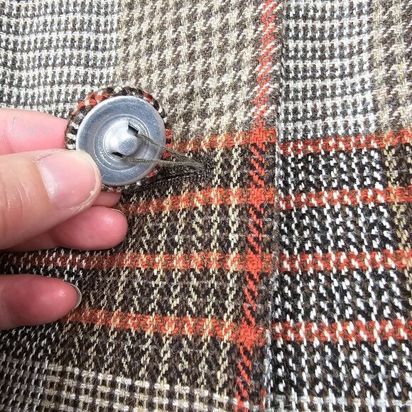 Live a Little Jacket Womens Medium Plaid Preppy Autumn Wardrobe Essential Blazer - Picture 6 of 16